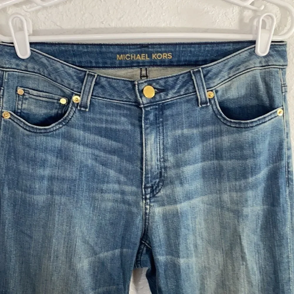 ⭐️MICHAEL KORS FLARE LIGHTLY DISTRESSED DENIM JEANS‎
